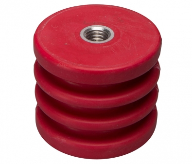 3213-S8 Mar-Bal Apparatus Center Post 3000 Series Round Standoff Insulator, 2.5kV, Round Shape, 5/8-11 x 3/4, 2-1/8" height x 2-1/2" diameter, Steel Insert, Red, EACH